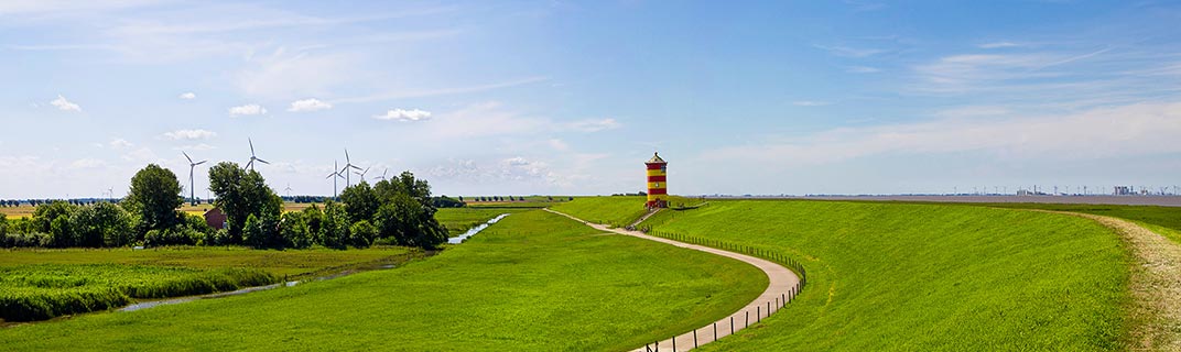 Panorame der Landschaft in Krummhörn