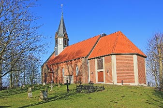 Außenansicht der St. Vinzenz Kirche, Nordstrand